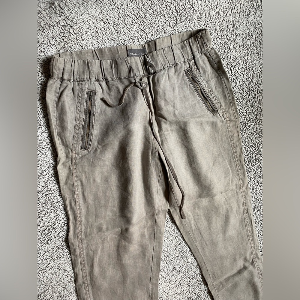 Michael Stars Tan Drawstring Pants - Picture 9 of 10